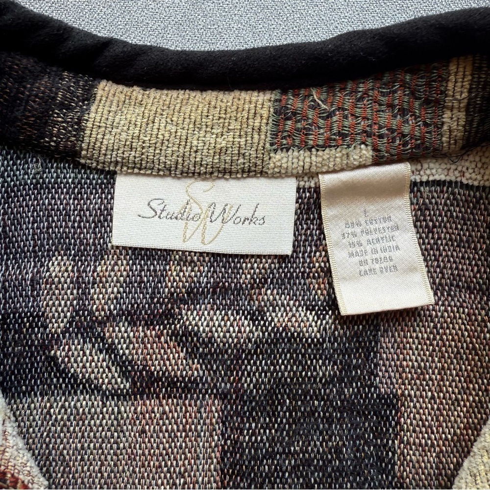 Vintage Studio Works Women's Tapestry Full Zip Jacket Leaf Fall Brown L - Picture 4 of 6